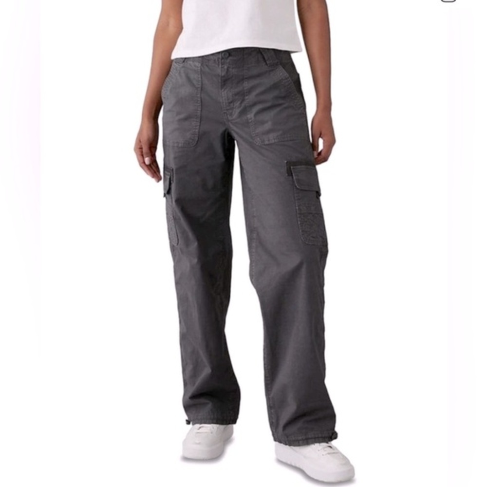 American Eagle Women’s Size 8 Baggy Cargo Pants Joggers Charcoal Gray Streetwear